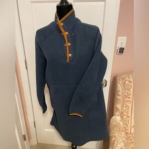 🍋 Toad&Co campo fleece 1/4 snap dress size XL